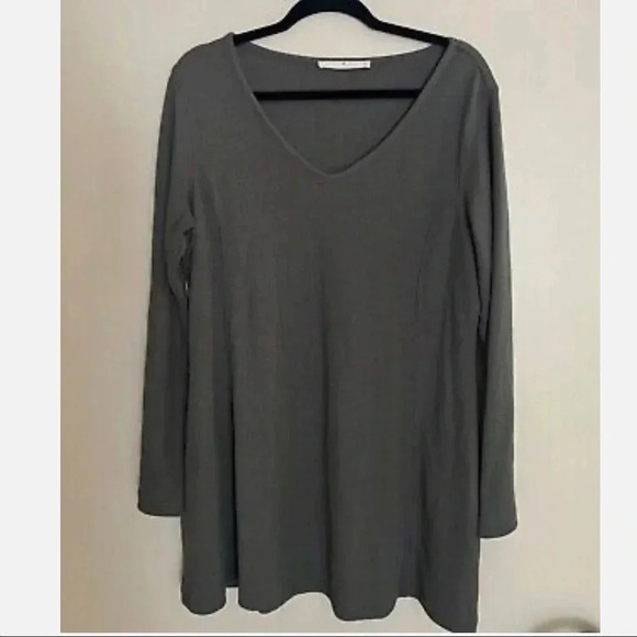 Peruvian Connection Long Sleeve Knit Sweater Mini Dress Pima Cotton Large L - Picture 1 of 5
